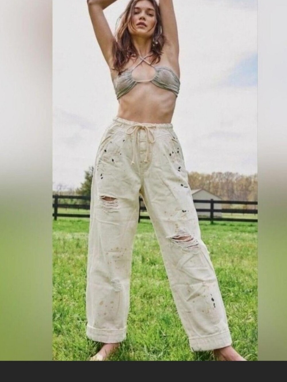 Free People splatter paint pants Size Small